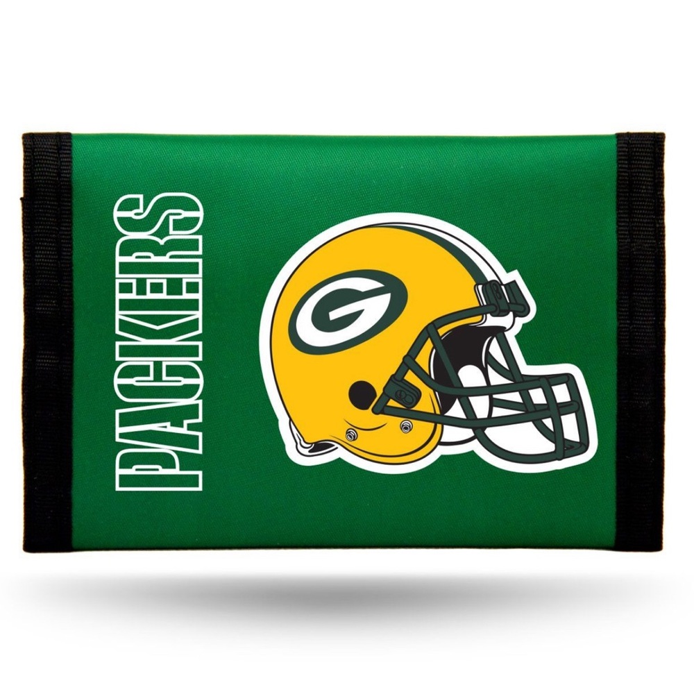 NWT Packers Nylon Trifold Wallet w/ Velcro Close
